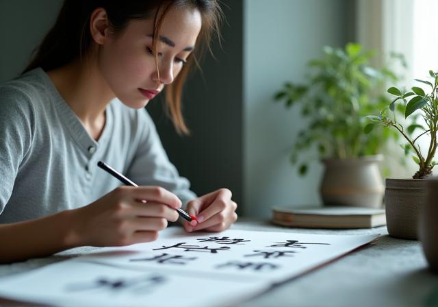 Sesión de mindfulness con caligrafía terapéutica